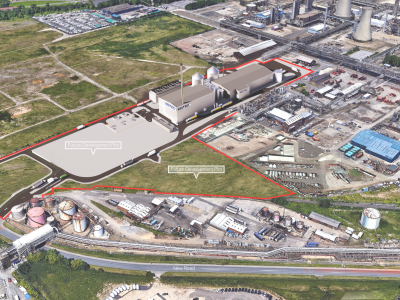 Aerial view of Billingham wate-to-energy plant